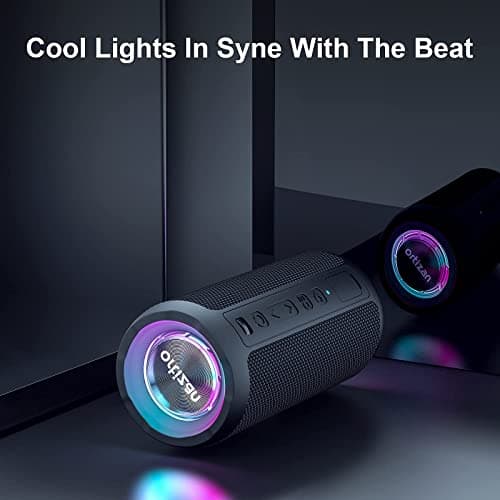 Ortizan Bluetooth Speaker, Portable Wireless Bluetooth Speakers With Led Light, Louder Volume & Enhanced Bass, IPX7 Waterproof, 30H Playtime, Durable Loud Outdoor Speaker for Travel, Sport — view 6