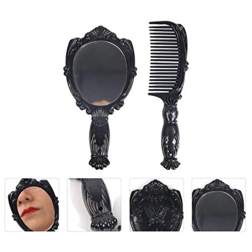 Mini Hairdressing Mirror Comb Kit Black 2 Piece Set Pp — view 6