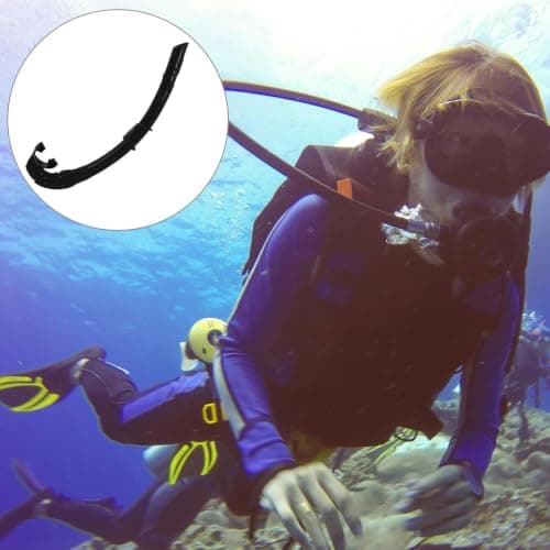 Foldable Swimming Snorkel Training Gear with Case, Black Silicone — view 4