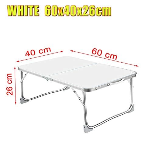 SK Store Small Folding Table Trestle Table Indoor & Outdoor for Camping Picnic Garden Kitchen Catering Party Market Event Buffet Dining BBQ, 60x40x26cm, White — view 2