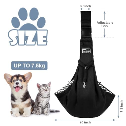 Adiwo Puppy Carrier - Reversible Hands-free Dog Carry Sling for Small & Medium Dogs & Cats, Soft & Comfortable, Adjustable Dog Carrier Bag Shoulder Tote for Outdoor Walking, Travel & Shopping — view 2