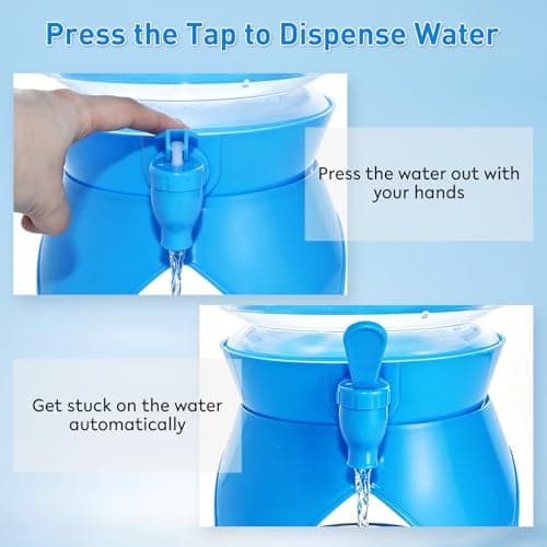 Yeelua 5.5L Collapsible Water Dispenser, Reusable Plastic Drink Dispenser with Tap, Portable Drink Container, for Party Drink, Chilled Juice, Cocktails — view 4