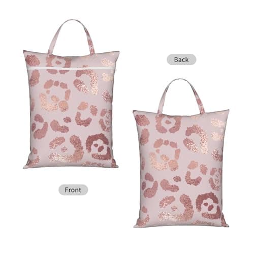 Leopard Print Cheetah Rose Gold,Travel Dirty Laundry Bag Foldable Dirty Clothes Bag Durable Storage Bag — view 2