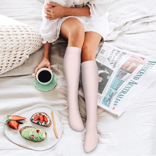 Compression Socks for Women and Men 15-20 mmHg 6 Pack Compression Stockings Circulation-Best Support for Medical,Running,Nursing,Athletic (A-Assorted-01, Small-Medium) — view 3