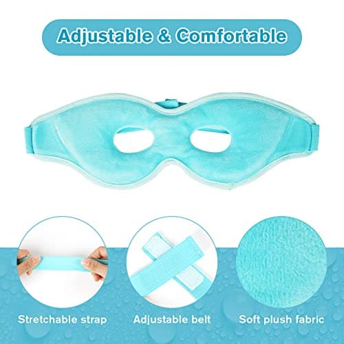 ACWOO Cooling Eye Mask, Reusable Hot/Cold Therapy Gel for Puffy, Dark Circles, Headaches, Migraines, Sinus Pain, Dry and Swollen Eyes — view 5