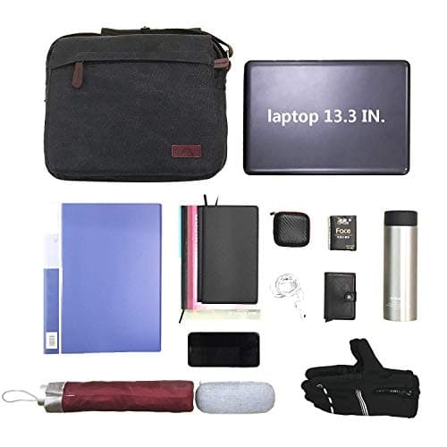 Messenger Bag 13.3 Inch Canvas Crossbody Shoulder Laptop Satchel For Men — view 6