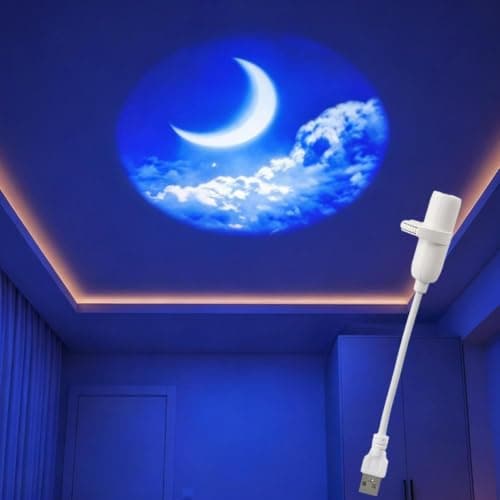 Hd Smart Dynamic 5D Holographic Night Light Projector, 2-in-1 Galaxy Projector Night Light for Bedroom, USB Starry Sky Projectors with 360 Degree Rotation, LED Ceiling Wall Projection Lamp — view 2