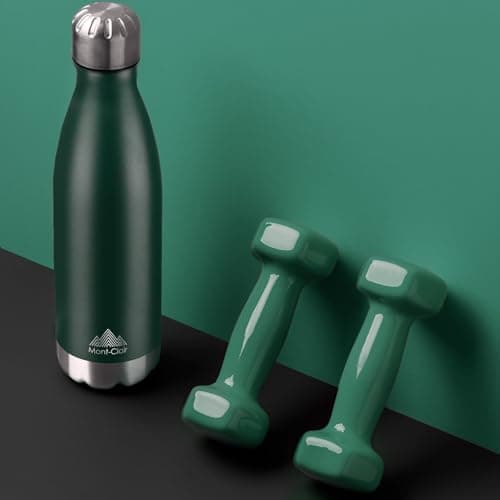 Mont-Clair H2O Stainless Steel Water Bottle, Vacuum Insulated - BPA Free, 12h Hot & 24h Cold Drinks, Metal Water Bottle 500ML Leakproof, Ideal for Adult, Kids, Running - Dark Green — view 6