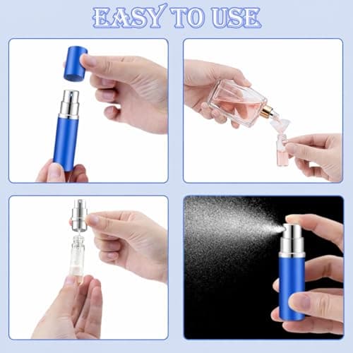 HX YUEGOUHUI 2 Pcs Perfume Atomiser 5ml Portable Refillable Perfume Bottle Mini Travel Spray Bottle Compact Fragrance Decanter for Travel and Daily Use Fit for Pocket Handbag Men and Women — view 5