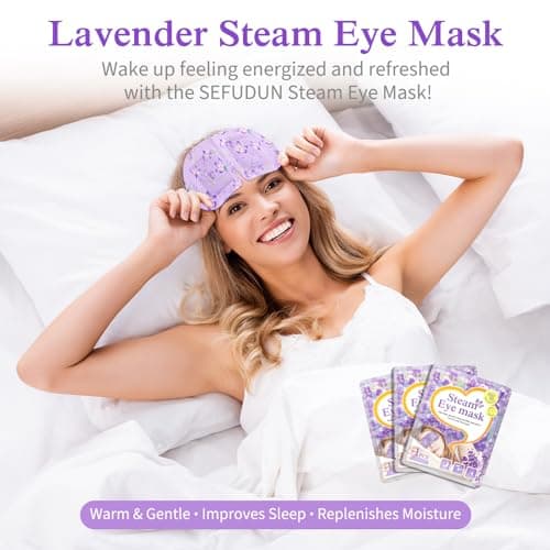 Steam Eye Mask 12 Packs, Lavender Self Heated Eye Mask for Dry Eyes, Dark Circles and Puffiness, Comfortable and Relax Sleep Mask, Relief Stress Eye Fatigue — view 4