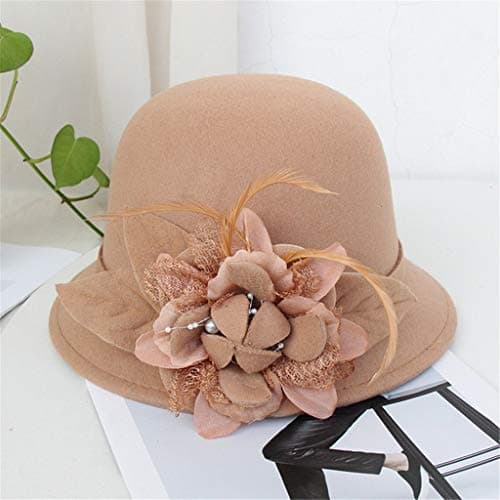 Bucket Hats Women Washed Cotton Bucket Hat Lovely Smile Fisherman's Hat Wide Brim Washed Denim Hat Breathable Sunscreen Visors Hats for Hip Hop Party Travel (Khaki, One Size) — view 2