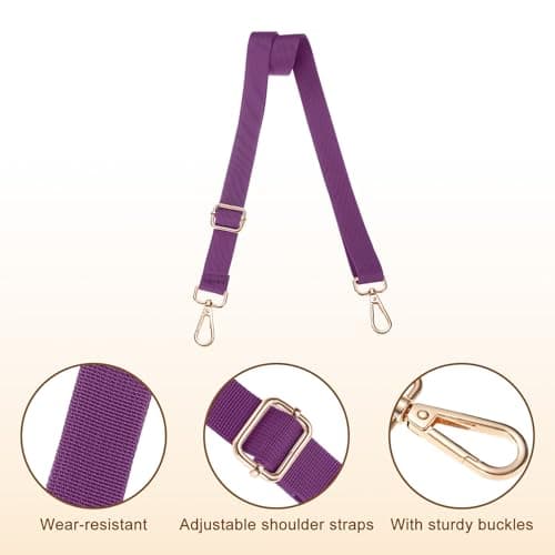sourcing map Wide Shoulder Strap,2.5cm Crossbody Purse Strap Purple — view 3