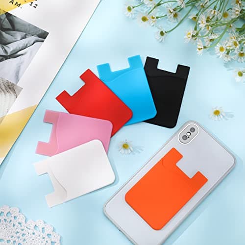 FRIUSATE 6 Pcs Phone Card Holder Adhesive Silicone Phone Wallet — view 6