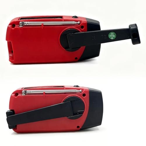 Wind Up Solar Radio, 2000mAh Rechargeable USB Phone Charger, Survival Hand Crank AM/FM Emergency Weather Radio,SOS Alarm, LED Bright Flashlight for Outdoor Camping, Hiking — view 4