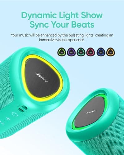 AY Portable Bluetooth Speaker with Lights, Powerful Crystal Clear Sound, IPX5 Waterproof, All Day Playtime, AUX&TF-Card Input, Bluetooth 5.3, TWS Paring, Small Wireless Speaker for Outdoor, Gift Ideas — view 3