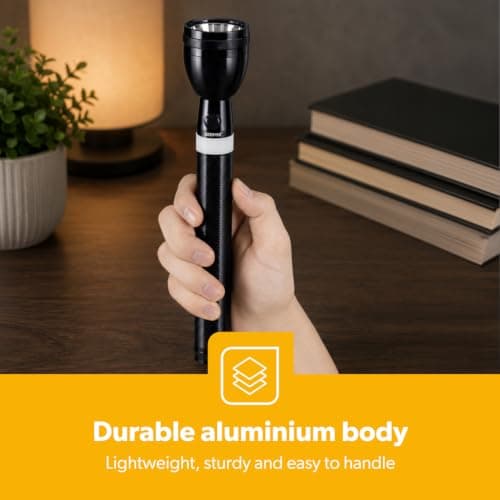 GEEPAS Rechargeable LED Torch | 7W Super Bright Lightweight 6000mAh Long Battery Life Flashlight | Hand Torch for Camping Emergency Outdoor Powercut Hiking Night Use — view 5