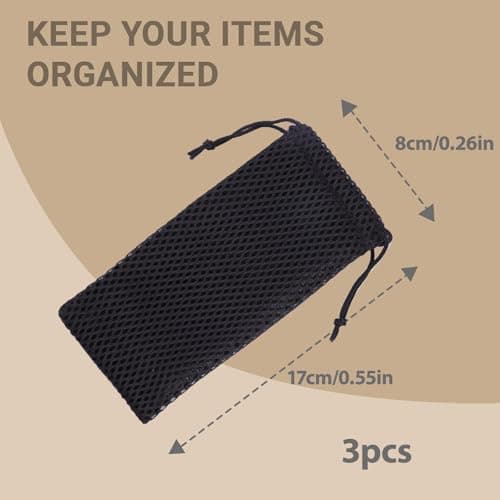 Lunpoem 3PCS Storage Bag Drawstring Carrying Case Cover Holder Protective Lightweight Travel Storage Case Breathable Carrying Cover for Mobile Devices Accessories Cables Power Bank and More — view 2