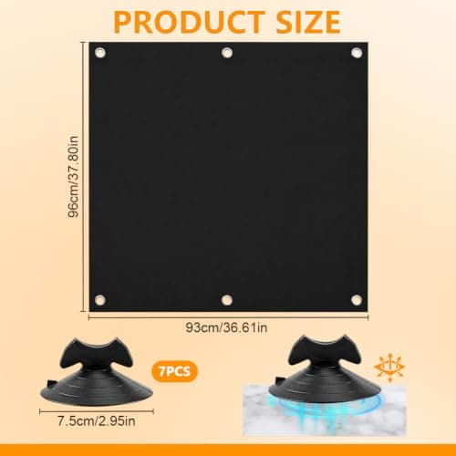 AUAUY No Drill Blackout Blinds Stick On Windows, 600D Oxford (96Wx93H cm) — view 2