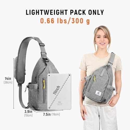 SKYSPER Sling Bag Anti-Theft Crossbody Bag RFID Travel Cross Body Shoulder Sling Backpack(Gray) — view 6