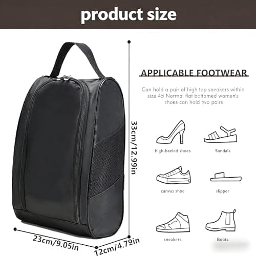 Waterproof Shoe Bag with Ventilation Breathable Shoe Storage for Golf Shoes Boot Bag Football Boot Bag Multi-Purpose Durable Travel Shoe Organizer for Men Women Boys Girls — view 2