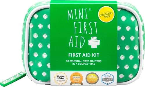 Mini First Aid Essentials Bundle – Mini First Aid Kit (90 Items) Kids First Aid Kit for Travel, Home, Office & Camping - Teddy Hot & Cold Gel Pack & Paediatric First Aid Made Easy Book — view 2