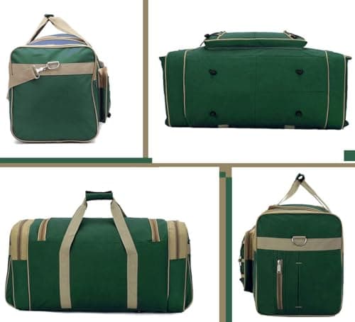 Travel Duffle Bags for Men Weekender Over Night Carry On Bag Lightweight Extra Large Oxford Duffel Gym Sturdy Luggage Water-Proof for Men & Women 26" (Blue Gold), Red Gold, XL (Green & Golden) — view 6
