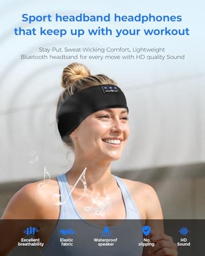 MUSICOZY Breathable Sleep Headphones Bluetooth Headband for Side Sleepers — view 5