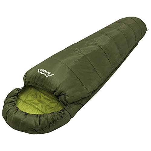 Andes Nevado 400 Mummy Sleeping Bag Warm 400GSM Filling - Compression Carry Bag Included - Ideal For Camping, Hiking, Backpacking, DoE Awards, Festivals Waterproof — view 2