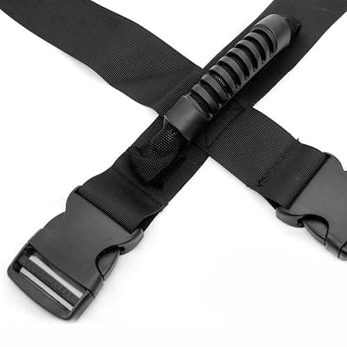 Carrying Strap with Handle, 206cm Adjustable Moving Strap for Lifting Heavy Boxes, Luggage, Groceries and Storage Totes, H Style Handheld Belt for Safe and Easy Moving (Black) — view 3
