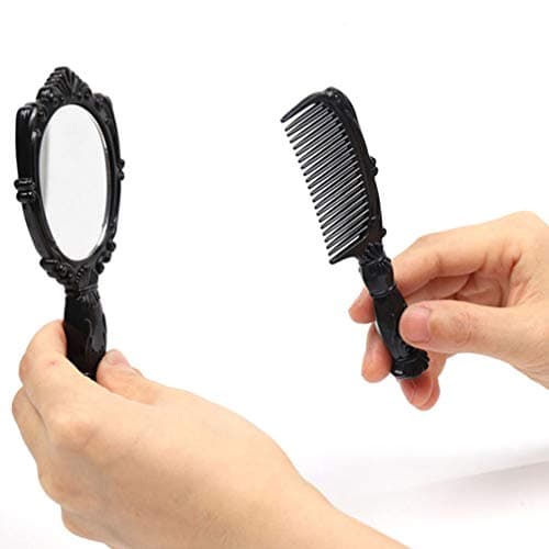Mini Hairdressing Mirror Comb Kit Black 2 Piece Set Pp — view 5