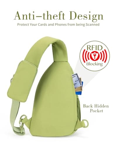 Cross Body Bag Women Shoulder Sling Bag Men with Anti-theft RFID Blocking Pocket Travel Crossbody Bag with Phone Pocket and Water Bottle Pocket, Green — view 3