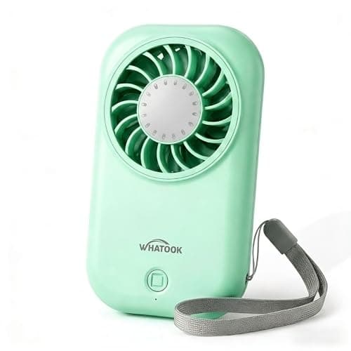 WHATOOK Mini Handheld Turbo Fan: 0.59in Ultra-Slim & 0.12lbs Light Pocket Fan, 11000 RPM Power, USB-C Rechargeable Portable Small Personal Hand Fan for Travel Essentials, Outdoor, Gift, Green