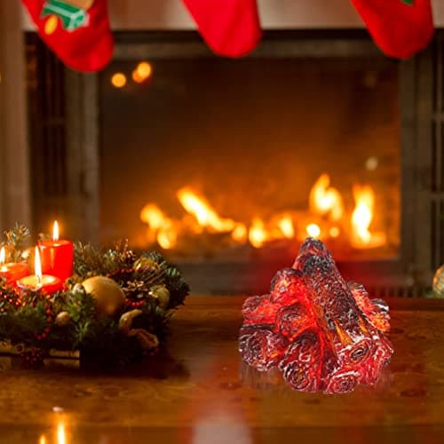 Ghzste Flameless Fireplace, Fake Charcoal Night Light, Battery Operated Flame Lamp, Portable Tabletop Fire Light for Home Decor — view 4