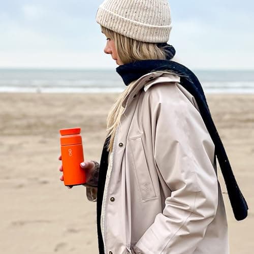Ocean Bottle Brew Flask 350ml | Insulated Travel Flask for Hot & Cold Drinks | Recycled Stainless Steel | Sustainable, Eco Friendly Gift (Sun Orange) — view 5