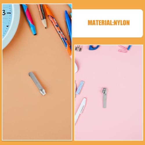 BRIGHTFUFU 8Pcs Zipper Pull Tab Replacement with Keyhole - Vintage Silver Nylon Double Layer Zipper Repair Kit for Luggage Backpack and Customs Lock Compatibility — view 3