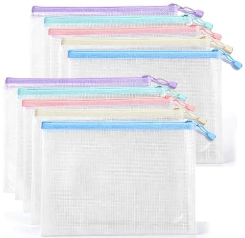 CHGANG Plastic Wallets A4, 10 Pack Strong Zip Lock Bags