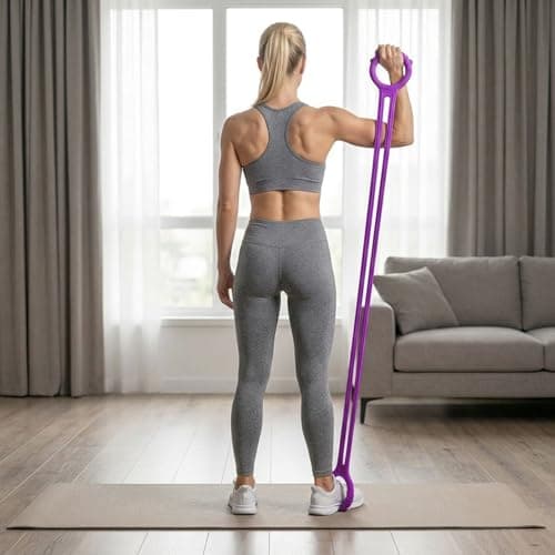 2pcs Resistance Bands for Arms - Figure Elastic Loop, Silicone Stretch Training Cord | Muscle Toning Workout Band, Portable Exercise Tool for Yoga Pilates Stretching Workout Home Office Travel — view 6