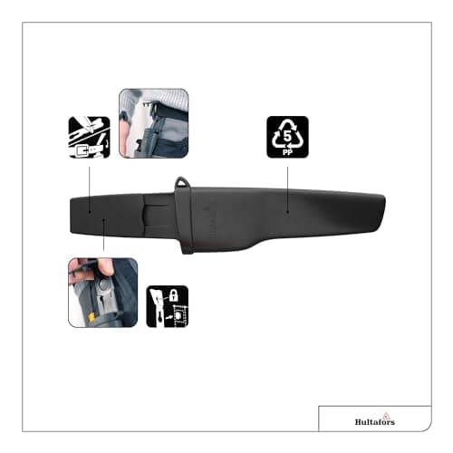 Hultafors Craftsman's knife HVK GH I All-purpose knife with ergonomic handle and Japanese carbon steel blade I Including holster and holder for working trousers I 380010 (Pack of 2) — view 4
