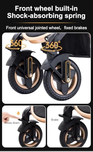 YAZOCO 3 in 1 Prams Travel System, Foldable Lightweight Baby Stroller, Adjustable Handle, Aluminum Frame for Newborn 0-4 Years Changing Bag (530 Grey) — view 5