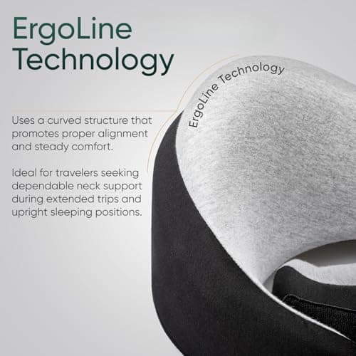 Proglobe Luxe Neck Support Pillow, Memory Foam, Organic Cotton, Charcoal — view 3