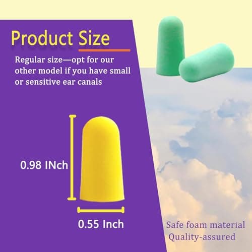 CozVue Ear Plugs, Ear Plugs for Sleep, 38dB Highest SNR, Noise Canceling Soft Foam Earplugs, 7 Pairs with Storage Case, for Study, Travel, Work, Commute & Side Sleepers,Mint Green — view 4
