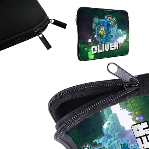 Personalised ANY NAME Cool Pixel Art, Video Gamer Lover, Gaming Enthusiast, Gift for Kids, Back to School, Laptop Sleeve/Cover. (14") — view 5