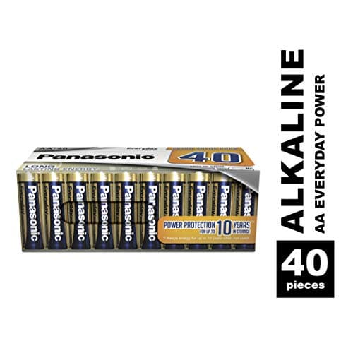 Panasonic EVERYDAY POWER AA batteries, pack of 40 alkaline batteries, AA, Mignon, LR6, 1.5V, 100% cardboard, plastic-free packaging, batteries for reliable energy in daily use — view 2