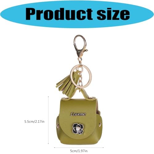 Portable Faux Leather Earbud Organiser Box Build in Keyring for on the Go Trendy Earphone Storage Faux Leather Earphone Case — view 3
