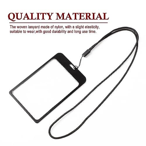 Sourcingmap Nylon Woven Lanyards, 18 Inches Round Neck String, 1 Pcs Thin Keychain Strap Lanyard for Keys Pen ID Camera Mobile Cell Phone Badges Holder Office, Black — view 2