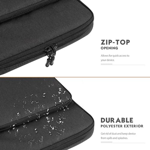 MoKo 13 Inch Tablet Sleeve Bag Carrying Case with Pockets Fits 13 Inch iPad Air M3 2025, iPad Pro 13" M4, Pro 12.9 M2 2022-2018, Galaxy Tab S9/S8+ 12.4", Black & Gray — view 5