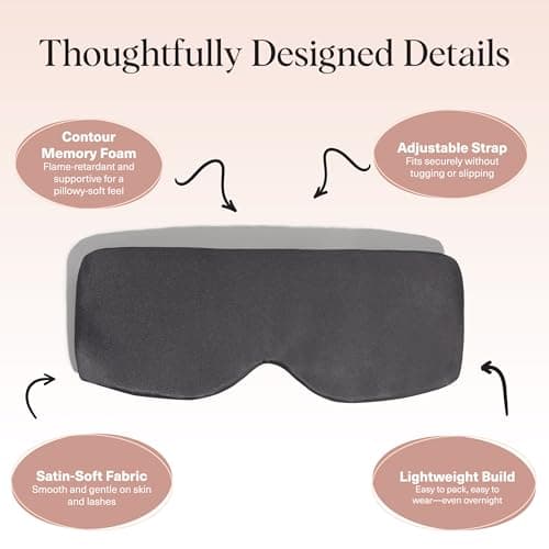 Kitsch Contour Satin Sleep Mask | Eye Masks for Sleep - Charcoal — view 4
