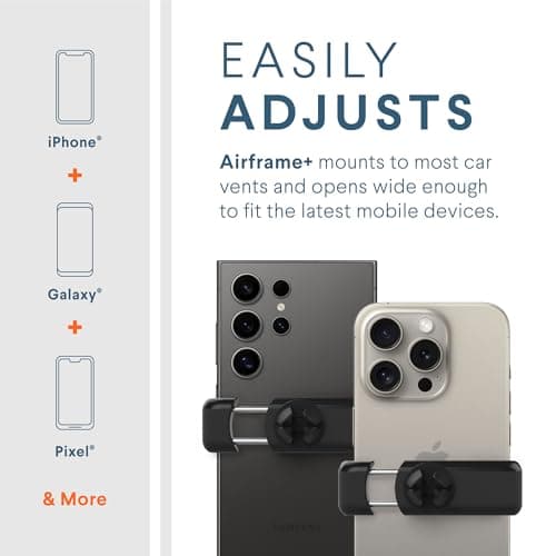 Kenu Airframe+, Air Vent Car Phone Holder Mount, Cell Phone Stand, Expandable Grip & 360 Degree Pivot, Compatible with iPhones, Samsungs, & Androids — view 2