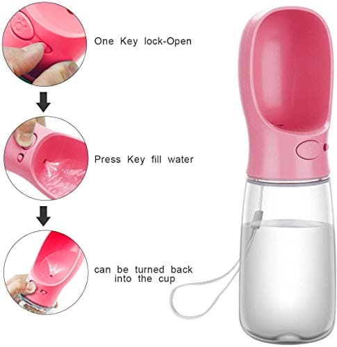 COTOP Dog Water Bottle Portable Dog Drinking Bottles for Walking Travel,Leak-Proof Puppy Water Dispenser & Feeder for Hiking, Camping, Outdoor Doggy Drinking Gift-550ml — view 2
