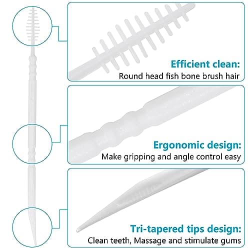 DanTicy Brushpicks Interdental Toothpicks,Soft Bristle Dental Floss Picks Toothpicks,Helps Removes Plaque and Debris Between Your Teeth 600PCS (Pack of 5) Mixed Flavors — view 3